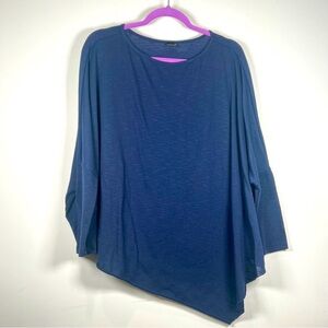 DUCCI Navy Poncho Sweater Oversized with Uneven Bottom size XL